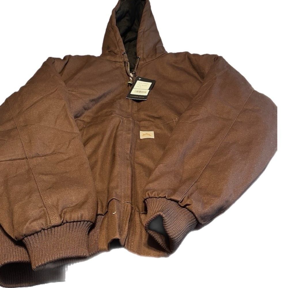 Durable Brown Hooded Performance Jacket - image 1